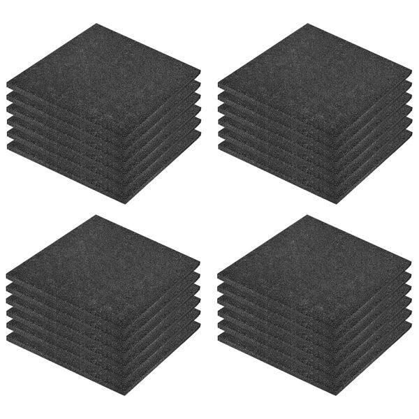 vidaXL Carreaux de protection antichoc 24pcs Caoutchouc 50x50x3cm Noir