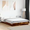vidaXL Cadre de lit sans matelas ch&ecirc;ne fum&eacute; 135x190 cm