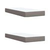 vidaXL Sommier &agrave; lattes de lit avec matelas Taupe 200x200 cm Tissu