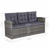 vidaXL Salon de jardin 6 pcs avec coussins r&eacute;sine tress&eacute;e gris