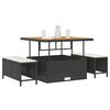 vidaXL Ensemble de salle à manger pour jardin Noir Poly rotin