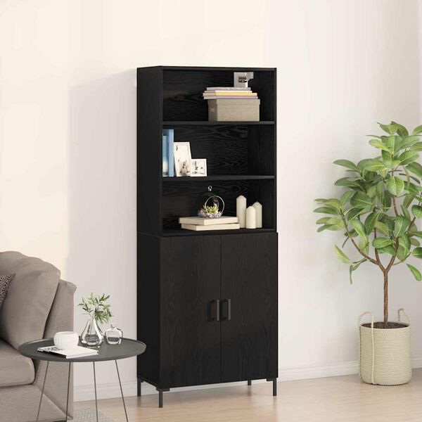 vidaXL Haut Armoire Chêne noir 69,5 x 34 x 180 cm Bois d'ingénierie