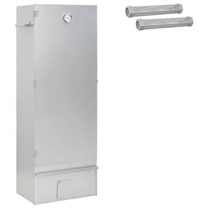vidaXL Four &agrave; fumer 3 pc 44,5 x 29 x 110 cm Acier galvanis&eacute; Argent&eacute;