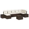 vidaXL Ensemble de canap&eacute; de jardin 8 pc Marron polyrotin