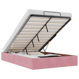 vidaXL Cadre de lit ottoman sans matelas rose 120x190 cm velours