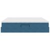 vidaXL Lit avec rangement et matelas Bleu fonc&eacute; 200 x 200 cm Velours