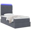 vidaXL Lit avec rangement et LED Gris fonc&eacute; 90 x 190 cm Velours