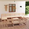 vidaXL Salon de jardin 10 pcs Bois de pin massif