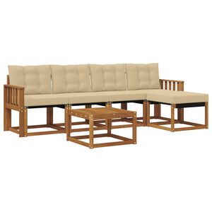 vidaXL Ensemble de canap&eacute;s d'ext&eacute;rieur 6 pc Naturel et Beige