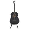 vidaXL Jeu de guitare classique de d&eacute;butant 12 pcs Noir 4/4 39"
