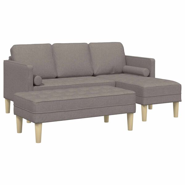 vidaXL Ensemble de Canapés avec coussin 2 pcs Taupe Polyester