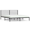 vidaXL Cadre de lit m&eacute;tal sans matelas avec t&ecirc;te de lit noir 200x200cm