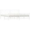vidaXL Cadre de lit m&eacute;tal sans matelas et pied de lit blanc 200x200 cm