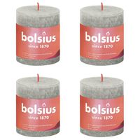 Bolsius Bougies pilier rustiques Shine 4 pcs 80x68 mm Gris sableux
