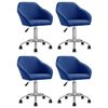 vidaXL Chaises pivotantes &agrave; manger lot de 4 bleu tissu