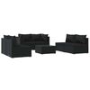 vidaXL Salon de jardin 7 pcs avec coussins R&eacute;sine tress&eacute;e Noir