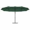 vidaXL Parasol Vert 372 x 198 x 243 cm Polyester et Aluminium