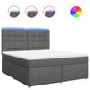 vidaXL Sommier &agrave; lattes de lit avec matelas Gris fonc&eacute; 180x200cm Tissu