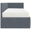 vidaXL Cadre de lit d'angle avec matelas 2 pcs Gris Velours