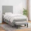 vidaXL Sommier &agrave; lattes de lit avec matelas Gris clair 100x200cm Tissu