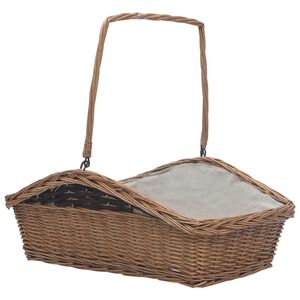 vidaXL Panier &agrave; bois de chauffage avec poign&eacute;e 61,5x46,5x58 cm Marron