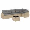 vidaXL Salon de jardin avec coussins 7 pcs beige r&eacute;sine tress&eacute;e