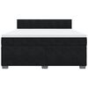 vidaXL Sommier &agrave; lattes de lit avec matelas Noir 180x200 cm Velours