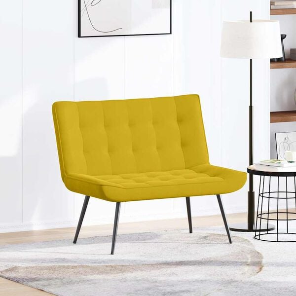 vidaXL Banc jaune 110x74x84 cm velours