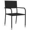 vidaXL Ensemble &agrave; manger de jardin 5 pcs noir r&eacute;sine tress&eacute;e et acier
