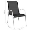 vidaXL Mobilier de salle &agrave; manger d'ext&eacute;rieur 5 pcs Acier Noir