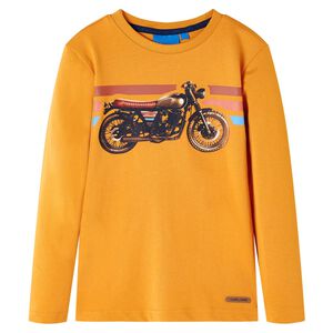 vidaXL T-shirt enfants &agrave; manches longues ocre 92