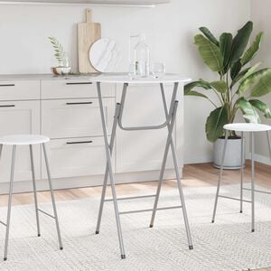 vidaXL Table de bar 4 pcs avec dessus de table en MDF Blanc