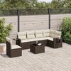 vidaXL Salon de jardin avec coussins 7 pcs marron r&eacute;sine tress&eacute;e