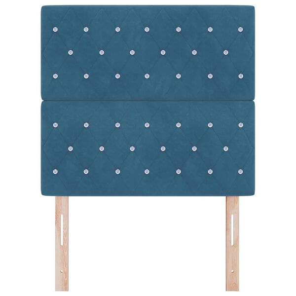 vidaXL T&ecirc;te de lit avec t&ecirc;te de lit Bleu fonc&eacute; 90 cm Cuir synth&eacute;tique