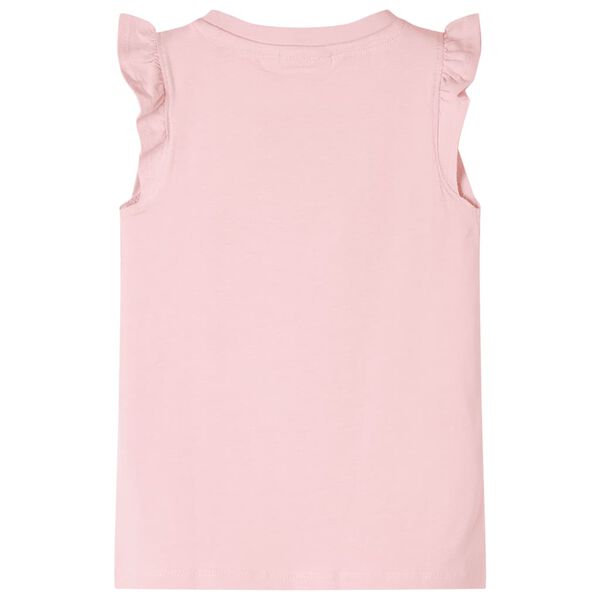 T-shirt enfants avec manches &agrave; volants rose clair 128