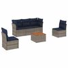 vidaXL Salon de jardin 6 pcs avec coussins gris r&eacute;sine tress&eacute;e