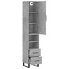 vidaXL Buffet haut Gris b&eacute;ton 34,5x34x180 cm Bois d'ing&eacute;nierie