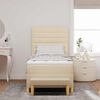 vidaXL Lit &agrave; ressorts avec matelas Cr&egrave;me 90 x 190 cm tissu