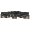 vidaXL Ensemble de canap&eacute; de jardin 10 pc Gris et Gris fonc&eacute; polyrotin