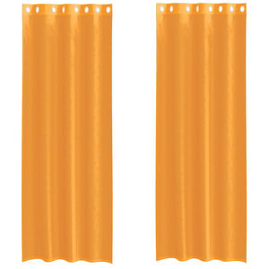 vidaXL Rideaux en voile avec &oelig;illets 2 pcs orange 140x260 cm