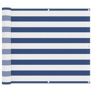 vidaXL &Eacute;cran de balcon Bleu et Blanc 100 x 200 cm Tissu Oxford