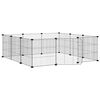 vidaXL Cage pour animaux de compagnie &agrave; 12 panneaux avec porte, noire, 105 x 105 x 35 cm, acier