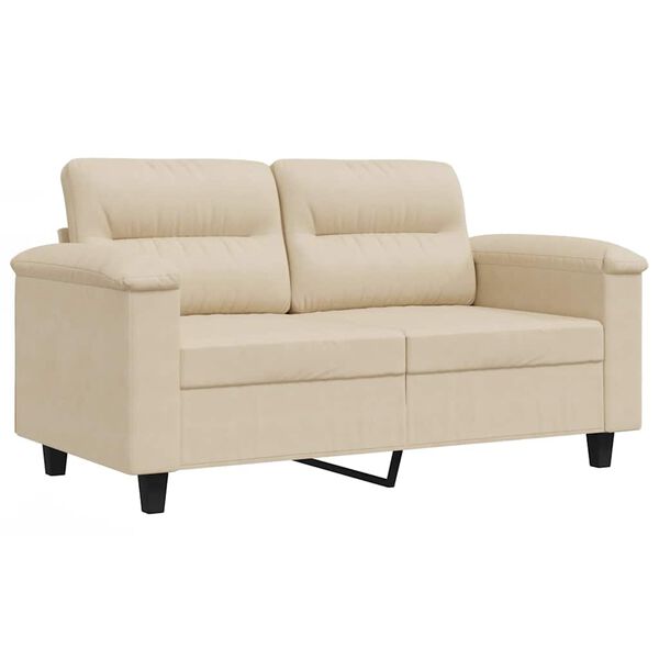 vidaXL Canap&eacute; &agrave; 2 places Cr&egrave;me 120 cm Tissu microfibre