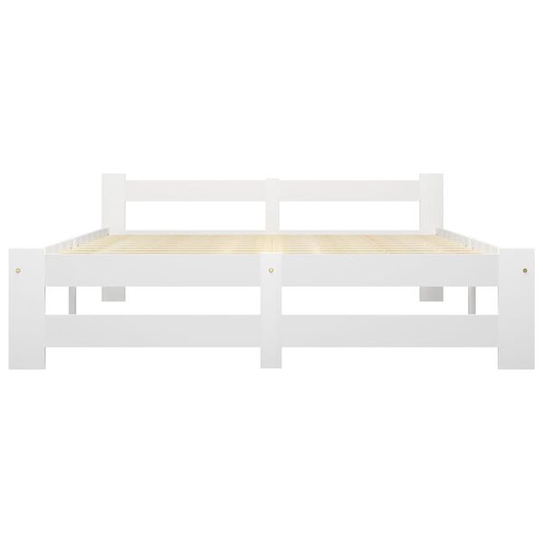 vidaXL Cadre de lit sans matelas blanc bois de pin massif 140x200 cm