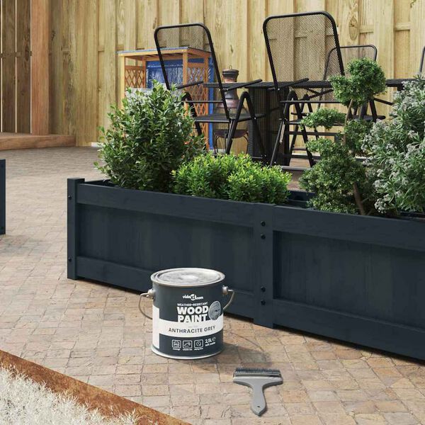 vidaXL Peinture pour bois Gris 16,5 x 16,5 x 16 cm Impression murale