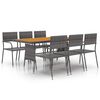 vidaXL Ensemble &agrave; manger d'ext&eacute;rieur 7 pcs R&eacute;sine tress&eacute;e Gris