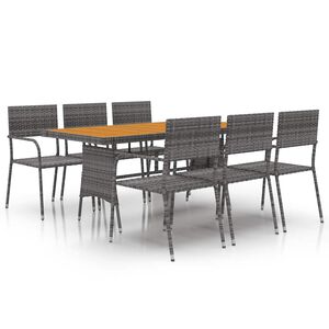 vidaXL Ensemble &agrave; manger d'ext&eacute;rieur 7 pcs R&eacute;sine tress&eacute;e Gris