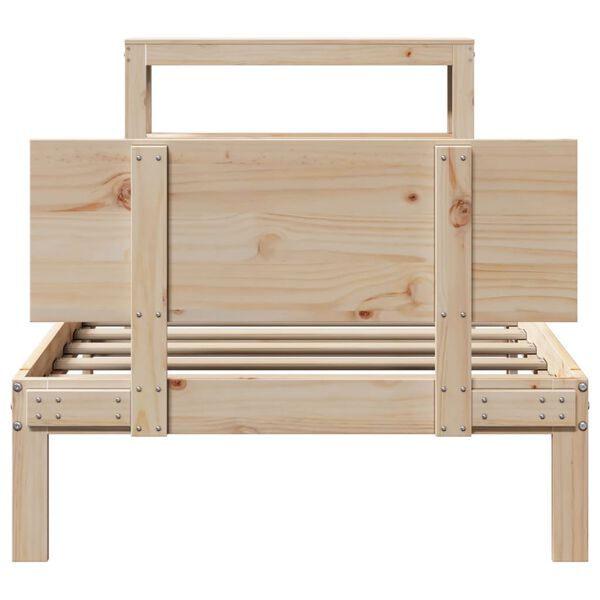 vidaXL Cadre de lit avec t&ecirc;te de lit sans matelas 90x200 cm