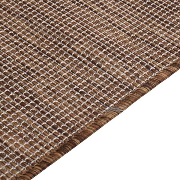 vidaXL Tapis &agrave; tissage plat d'ext&eacute;rieur 100x200 cm Marron