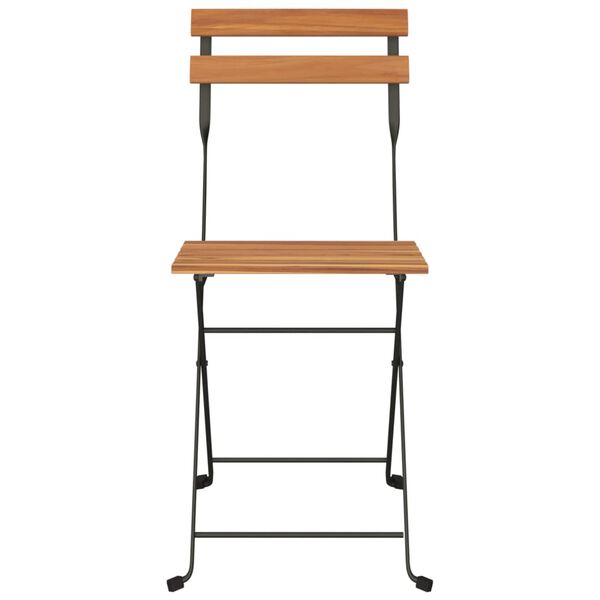 vidaXL Chaises de bistrot pliantes lot de 8 Bois teck solide et acier